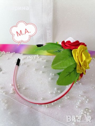 Диадема с цветя за народни танци , снимка 5 - Аксесоари за коса - 40620155