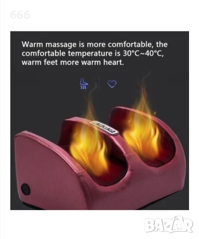 Масажор за крака, с функция за нагряване, Регулируем интензитет, Тъмнорозов, снимка 9 - Масажори - 51372015
