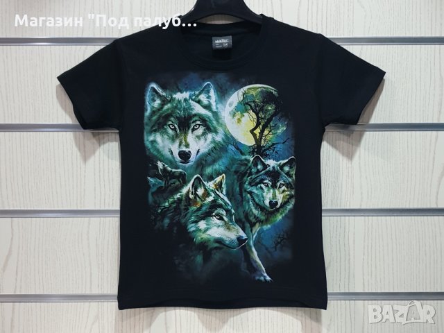 Нова детска тениска с дигитален печат Вълци, пълнолуние, Серия вълци, снимка 2 - Детски тениски и потници - 29902494