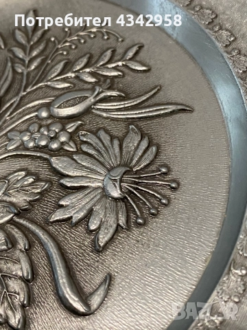 Калаена чиния за стена. Германия. 1950-1970г., снимка 5 - Антикварни и старинни предмети - 51545294