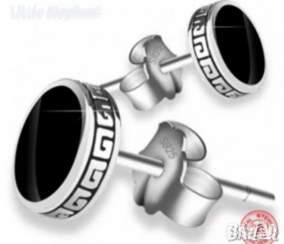 Сребърни обеци бранд,8 см,black/нови