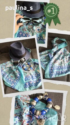 Два броя / Комплекти от - летни бомбета, копринен шал, слънчеви очила и гривна с талисмани, снимка 2 - Други - 36910748