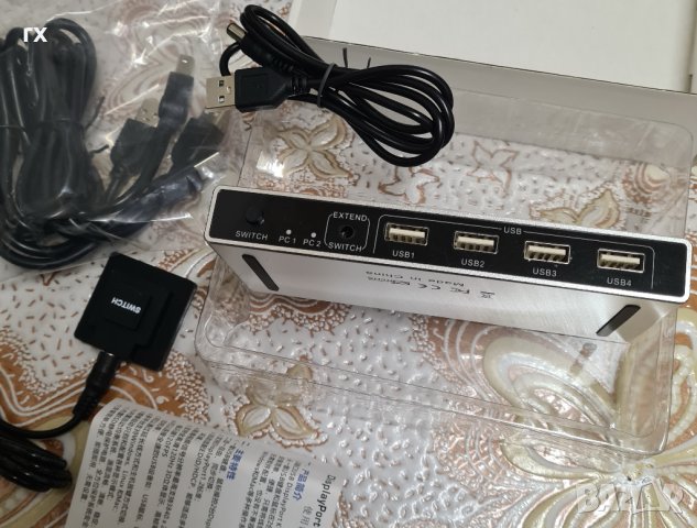 4K DP USB KVM суич, снимка 3 - Кабели и адаптери - 44173312