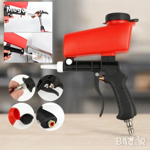 Преносим пневматичен пистолет за пясъкоструене, голям капацитет, ергономична дръжка, снимка 9 - Други инструменти - 53096785
