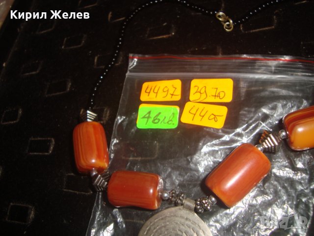 ОГЪРЛИЦА ФАТУРАН ПОСРЕБРЯВАНЕ МЪНИСТА ХЕНД-МЕЙД АРТ КОЛИЕ КЕХЛИБАР ДАМАРИ 4497, снимка 7 - Колиета, медальони, синджири - 33717153