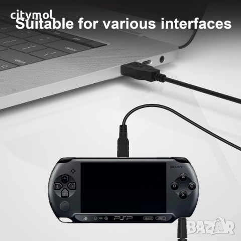 2-в-1 USB кабел за синхронизиране на данни и зареждане на PSP, 120 см, снимка 6 - Аксесоари - 51609821
