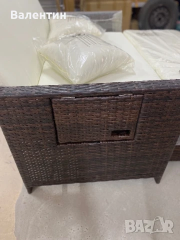 Градински диван с опция сън + масичка с място за съхранение, снимка 11 - Градински мебели, декорация  - 50897711