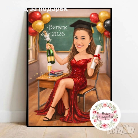 Дигитална карикатура за абитуриент , снимка 4 - Картини - 54351344