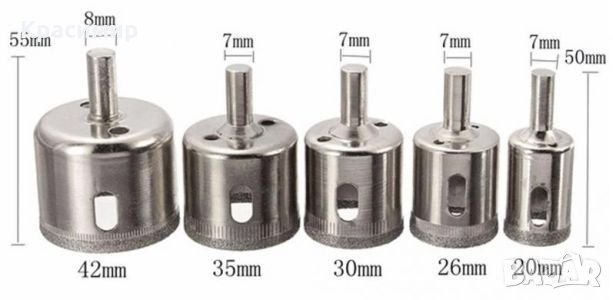 Боркорони к-т 5бр. , снимка 3 - Други инструменти - 30699581