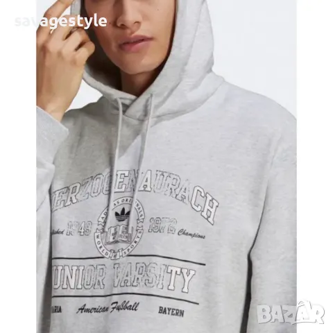 Мъжки суитчър ADIDAS 2000 Luxe College Hoodie Grey, снимка 4 - Суичъри - 48818844