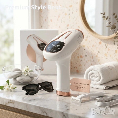 Професионален IPL Епилатор с Ice Cool функция, 1 000 000 импулса, 9 нива на мощност и UV филтър, снимка 3 - Друга електроника - 53884192