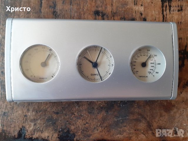 часовник с будилник, термометър и хидрометър за бюро разни, снимка 13 - Други - 13454690