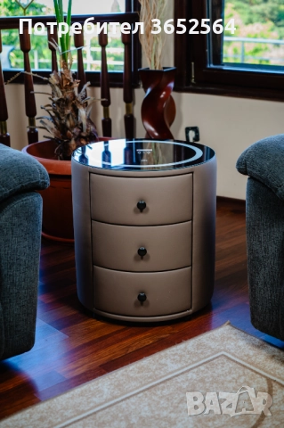 Смарт Шкаф SPHERE - безжично зареждане, Bluetooth стерео тонколона 20W, USB-A & USB-C, LED, снимка 3 - Шкафове - 52482664