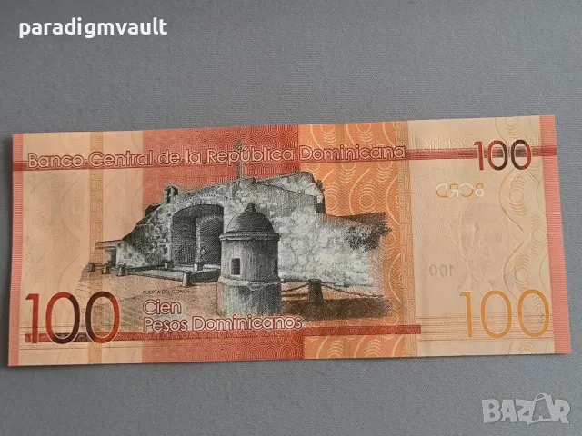Банкнота - Доминикана - 100 песо UNC | 2023г., снимка 2 - Нумизматика и бонистика - 49700808