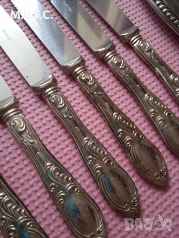 Комплект ножове сребро печат 800, снимка 2 - Антикварни и старинни предмети - 53302934