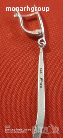 Сребърна обеца , снимка 4 - Обеци - 38411997