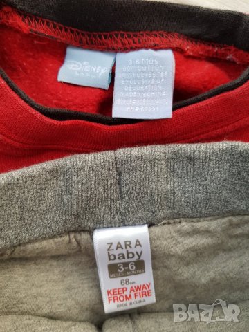 Джинси Zara и блуза Мики Маус 3-6 месеца - ватирани, снимка 5 - Бебешки блузки - 30628696