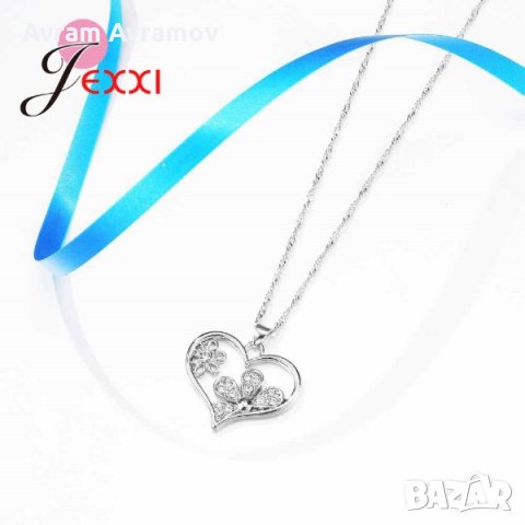 Нежен дамски комплект със сребърно покритие печат 925., снимка 6 - Бижутерийни комплекти - 30542403