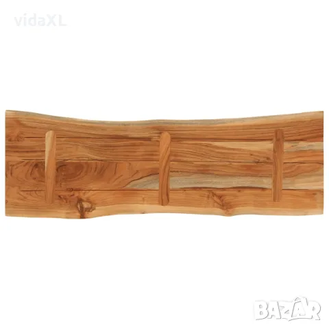 vidaXL Плот за маса, 110x40x3,8 см, правоъгълен, акация масив, жив ръб, снимка 4 - Етажерки - 56147297