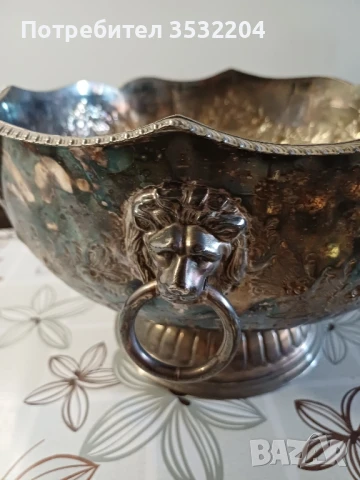 Антикварна посребрена купа, снимка 7 - Антикварни и старинни предмети - 51251417