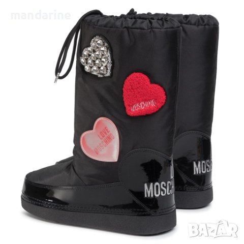 LOVE MOSCHINO № 35/36 🍊 Дамски кожени апрески "LOVE YOU" нови с етикети, снимка 5 - Дамски апрески - 42494103