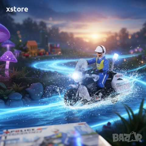 Полицейски мотор със светлини и звук – движение, екшън и усмивки, снимка 6 - Коли, камиони, мотори, писти - 52739672