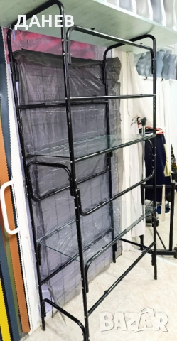 Елегантен тръбен стелаж за магазин 4 броя + 2 броя щанд от същия тип