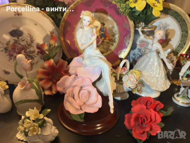Franklin Mint Sculpture Figurine “Lady Rose” художник Jegou изработена през 1988 