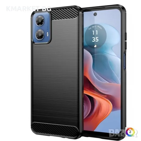 Motorola Moto G34 5G Удароустойчив Carbon Fiber Калъф и Протектор, снимка 1 - Калъфи, кейсове - 47938726