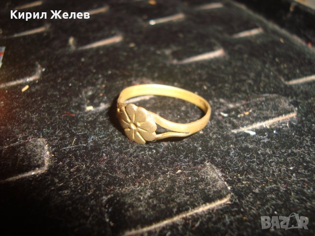 СТАРИНЕН ФЛОРАЛЕН ПОЗЛАТЕН СРЕБЪРЕН МАЙСТОРСКИ РЪЧНО РАБОТЕН ПРЪСТЕН УНИКАТ 7253, снимка 6 - Антикварни и старинни предмети - 33737058