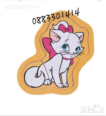 Дървен пъзел самолет, камион, динозавър, куче и котка , снимка 7 - Образователни игри - 30766889