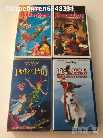 Видеокасети анимации на Disney VHS 