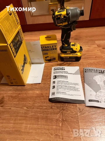  Stanley Fat Max Brushless 205Nm ударен винтоверт + Батерия, снимка 5 - Други инструменти - 54305858