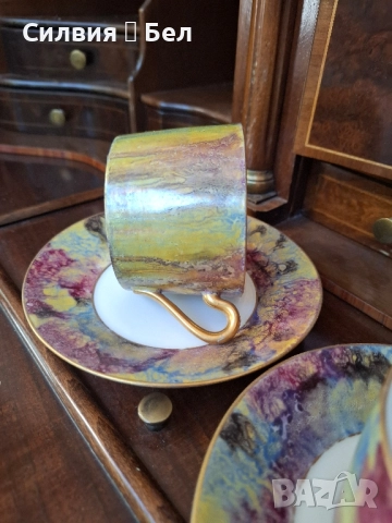Винтидж комплект от две порцеланови чаши и чинийки "Limoges Paris", снимка 7 - Други стоки за дома - 51796143