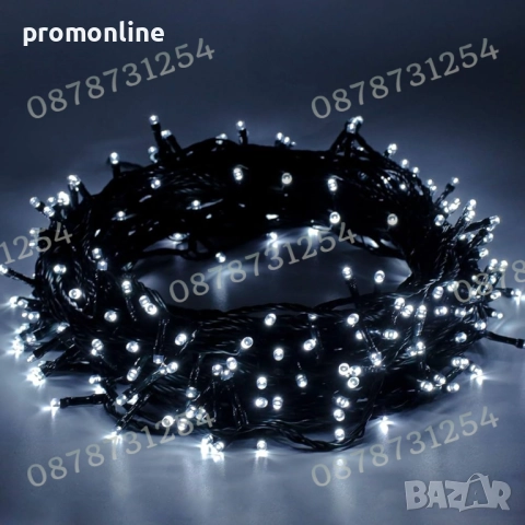 Верига 50м с 250бр светещи коледни лампички 3 цвята 8 режима светене, снимка 4 - Други - 52471479