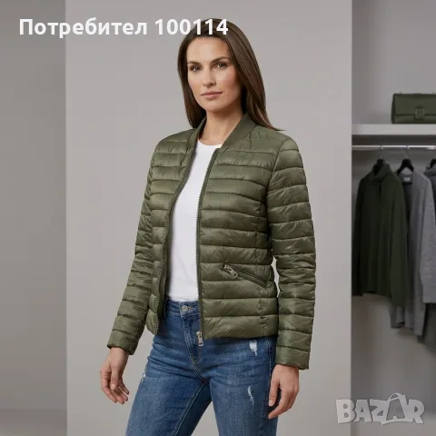Зелено дамско яке  S/M, снимка 2 - Якета - 56536234