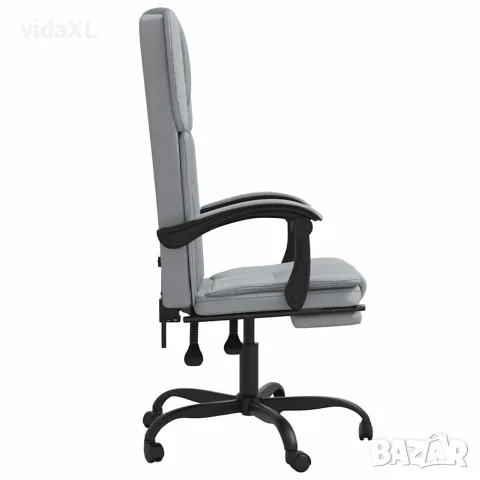 vidaXL Наклоняем офис стол, светлосив, текстил, снимка 4 - Столове за офис - 56147209