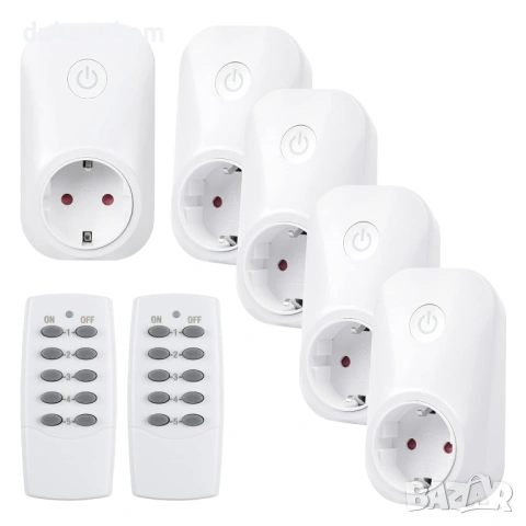 Комплект безжични контакти – 5 броя + 2 дистанционни, 3680 W, обхват 30 м
