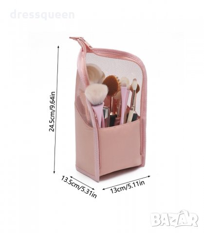 3163 Козметичен несесер за пътуване, поставка за четки за грим и козметика с цип, снимка 11 - Други - 34237184