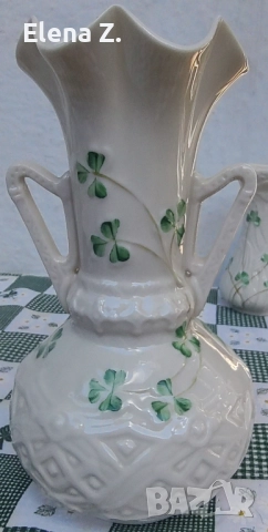 Belleek Ваза лира-арфа от Ирландия