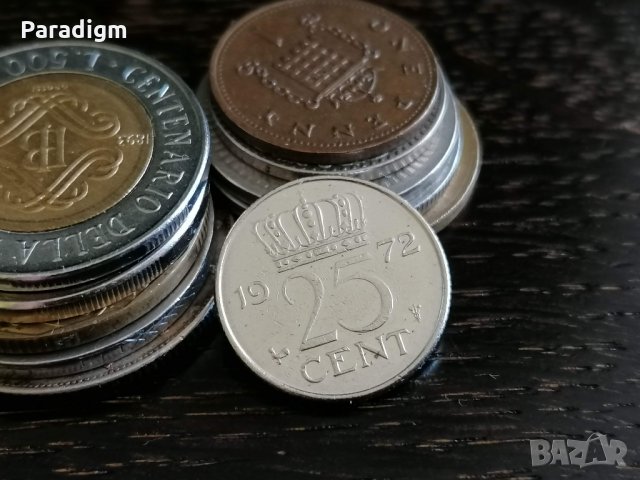 Монета - Холандия - 25 цента | 1972г.