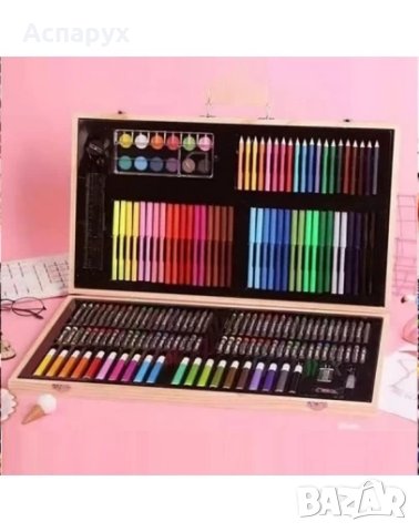 Комплект за рисуване от 180 части - моливи, флумастери, пастели, боички и др, подредени в здраво и к, снимка 3 - Рисуване и оцветяване - 40483100