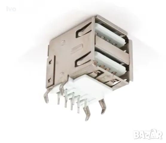 20 бр. USB двоен порт тип A 8-пинов десен ъгъл женски гнездо за монтаж на  платка