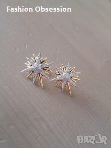 Елегантен комплект от обеци и колие със звезди, снимка 2 - Колиета, медальони, синджири - 53908559