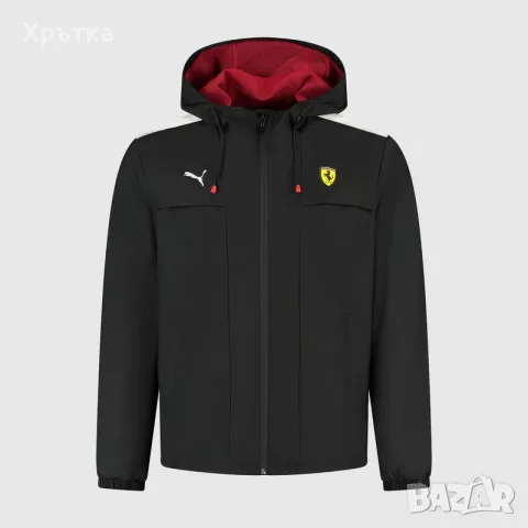 Оригинално яке за дъжд Puma x Ferrari F1 Rain Jacket Black / Черно яке Пума Ферари