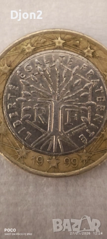 Евро Монета вижда се номинала, снимка 4 - Нумизматика и бонистика - 53243875