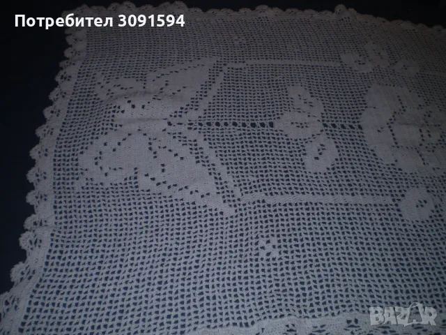 Ртро плетена покривка за маса на една кука 77 см х 46 см, снимка 2 - Покривки за маси - 48626523