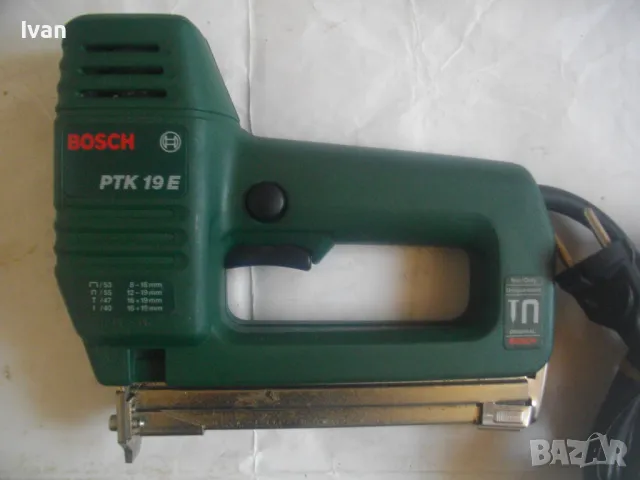 BOSCH PTK19E Made in Germany 2005г. ОРИГИНАЛЕН НЕМСКИ БОШ ЕЛЕКТРИЧЕСКИ ТАКЕР КОМБИНИРАН КАТО НОВ , снимка 3 - Други инструменти - 49329135