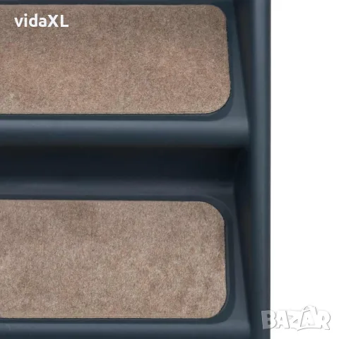 vidaXL Сгъваема кучешка стълба с 4 стъпала, тъмносива, снимка 7 - За кучета - 56146222