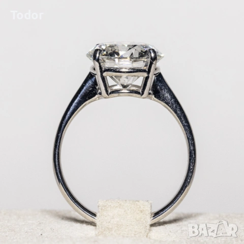 Годежен диамантен пръстен, снимка 3 - Пръстени - 53284664